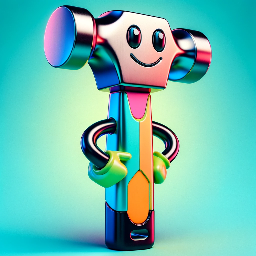Anthropomorphized hammer avatar